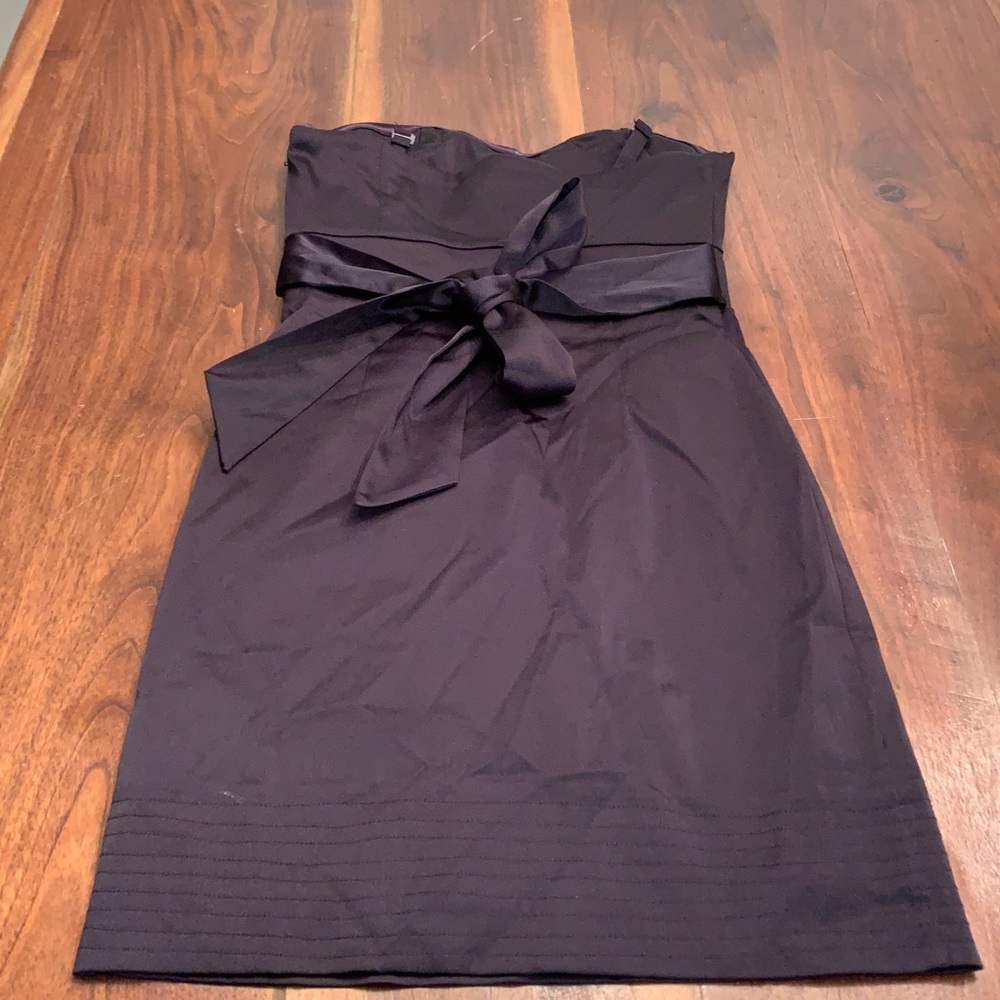 Deep plum satin mini dress